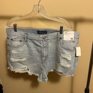 NWT- Vintage High-Rise Denim Shorty Shorts